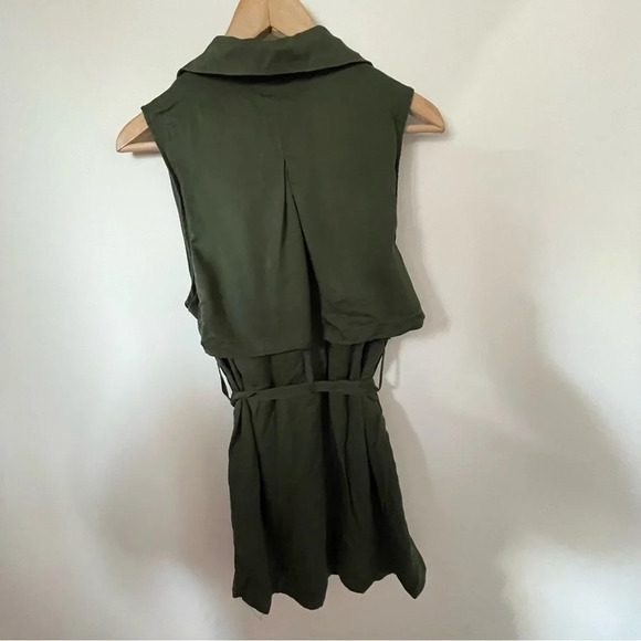 BB Dakota  Wrap Star Drape Front Vest Green - Picture 11 of 12